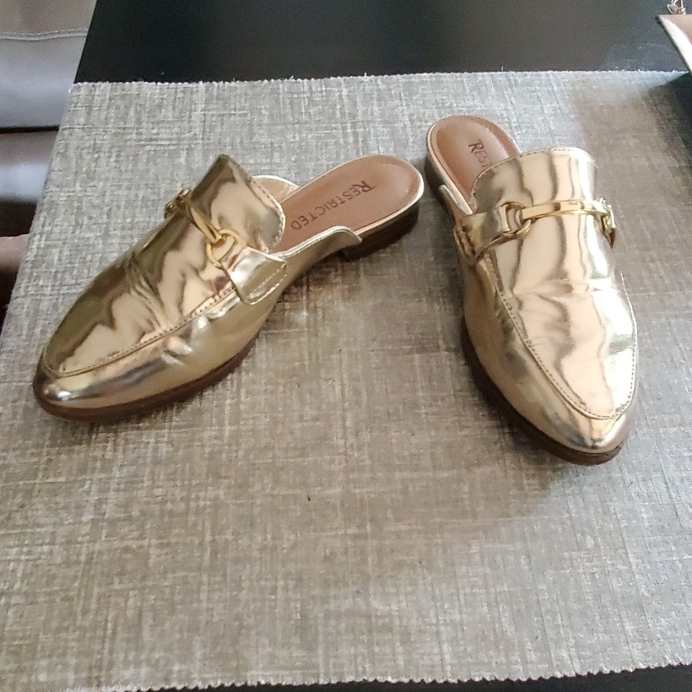 Restricted Gold Mules/Slides